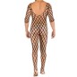 Big Mesh Hollowed-out See-through Men Bodysuit