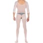 Pure White Crotchless Low Cut Jampsuit Teddy For Men