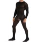 Mesh Long-sleeved Crotchless Jampsuit