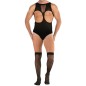 Hot Sleeveless Cupless Men Mesh Teddy With Stockings