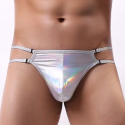 Heat On Fire Patent Leather Strappy Panties For Men