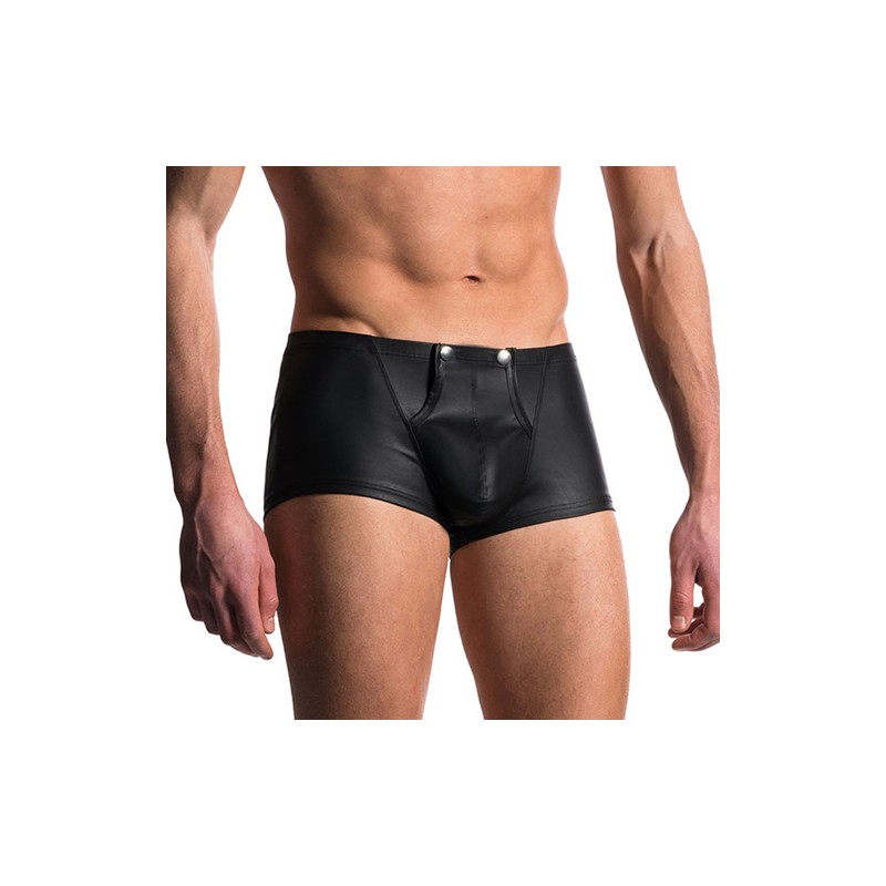 Men's Faux Leather Easy To Open Boxer Brief