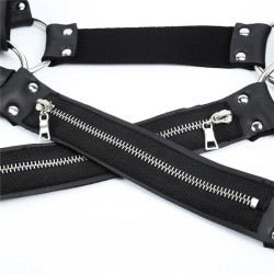 Cross-Body Zipper Chest Harness