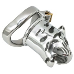 Tiger Head Bend Ring Cock Cage - Long