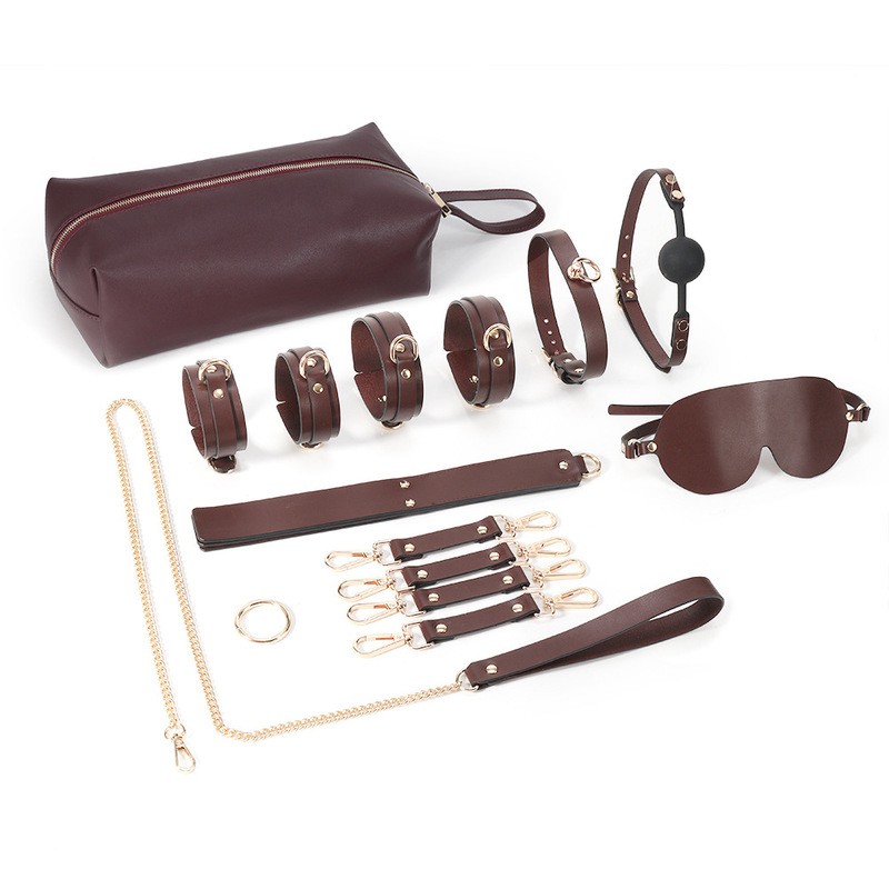 Real Leather Bondage Kit With Handbag