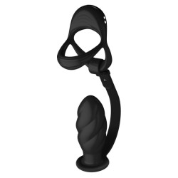 Cock &amp; Ball Ring With Thread Anal Plug