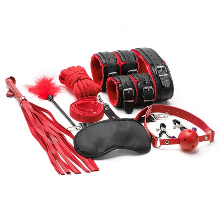 Litchi Pattern 10 Pcs Plush Bondage Kit