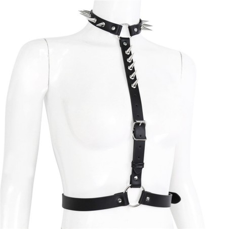 Spike Nail Collar to Waist Harness