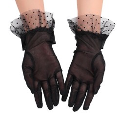 Black Lace Wedding Dancing Bowknot Gloves