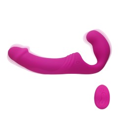 Double Rider Strapless Strap - on Vibrator - Wireless