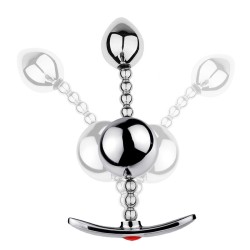 Bendable Double Ball Steel Butt Plug