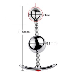 Bendable Double Ball Steel Butt Plug