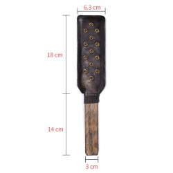 Premium Leather Solid Wood Handle Paddle