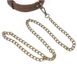 Vintage Pull-Up Real Leather Collar