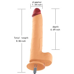 Rotation Wireless Realistic Dildo - 8.9"