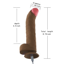 Heating Wireless Realistic Dildo - 8.7"