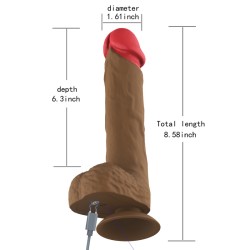 Rotation Wireless Realistic Dildo - 8.9"