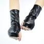 Short Fingerless Patent Leather Punk Style Gloves