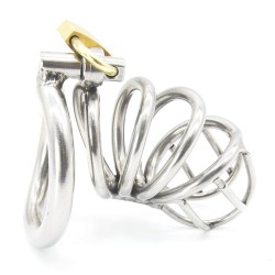 Bent Ring Stainless Steel Chastity Cage