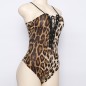 Slim Leopard Print Deep V-neck Hot Lingerie Teddy