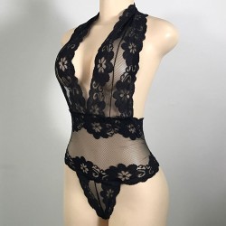 Sexy Halter See-through Slim Hot Mesh Jumpsuit