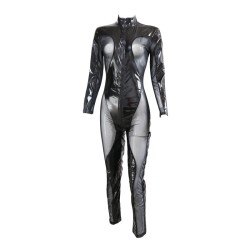 Faux Leather Cosplay Costume Bodysuit