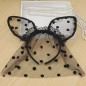 Cute Black Cat Ears Mesh Headwear For Party