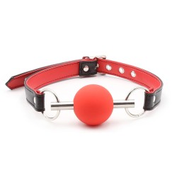 Metal Bar Silicone Ball Gag