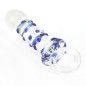 Blue Bead Glass Butt Plug