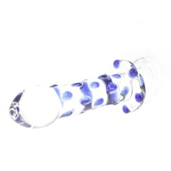 Blue Bead Glass Butt Plug