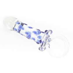 Blue Bead Glass Butt Plug