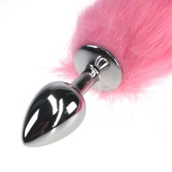 Colorful Fox Tail Stainless steel Butt Plug