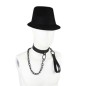 Leather Black Chain Neck Collar