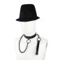 Leather Black Chain Neck Collar