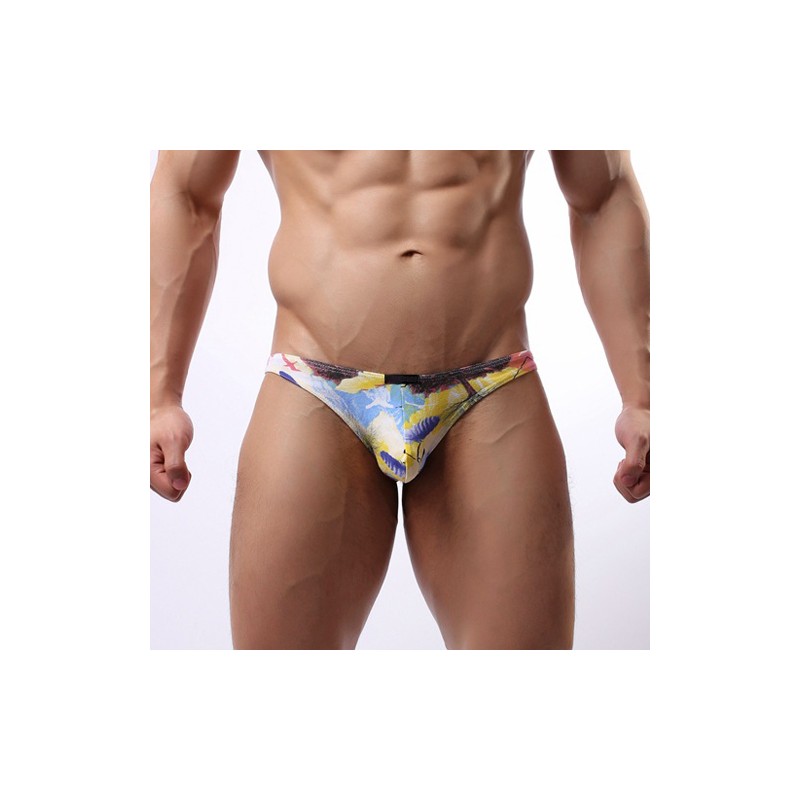 Floral Print Assless Sexy Mankini Briefs