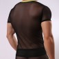 Elastic Transparent Mesh T-shirt Short Sleeves