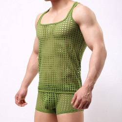 New Design Checked Hollowed-out Vest Made For Men