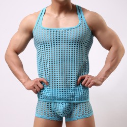 New Design Checked Hollowed-out Vest Made For Men