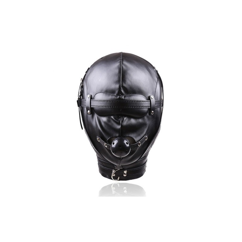 Sensory Deprivation Hood with Open Mouth Gag