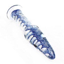 Blue Grain Glass Anal Plug