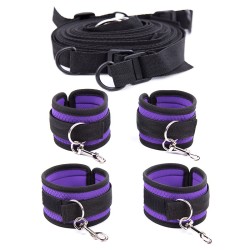 Purple And Black Bed Restraint Kit