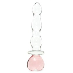 Crystal Heart of Glass Dildo in Pink