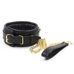 Golden Chain Leash Thick Bondage Collar