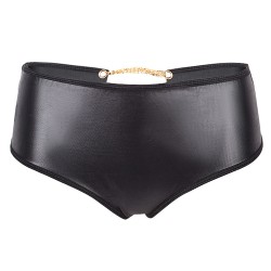 Adult Faux Leather Back Hollowed-out Briefs