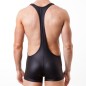 Chic Leather Vest One-piece Suit For Men