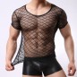 Strong Transparent Diamond Mesh Short Sleeves Underwear