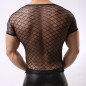 Strong Transparent Diamond Mesh Short Sleeves Underwear