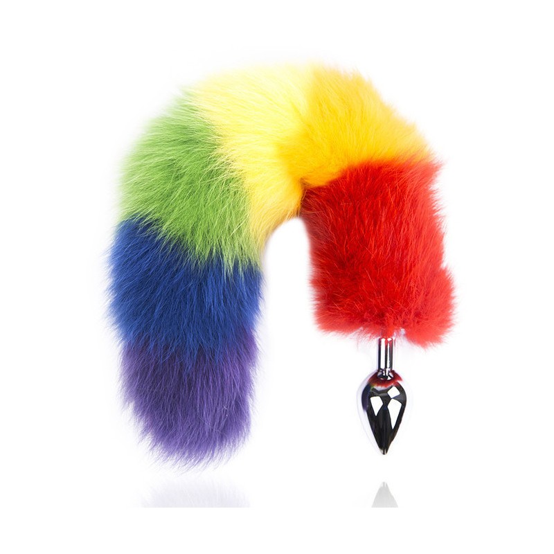 Colorful Fox Tail Steel Butt Plug