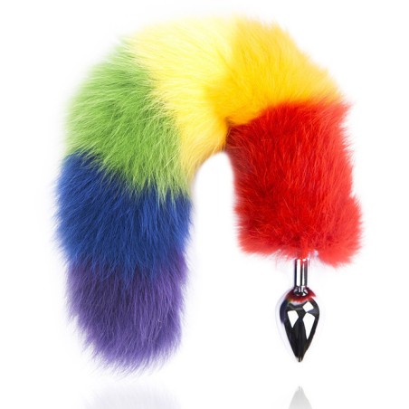 Colorful Fox Tail Steel Butt Plug