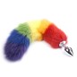 Colorful Fox Tail Steel Butt Plug